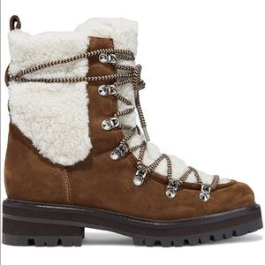 Isla shearling and suede ankle boots